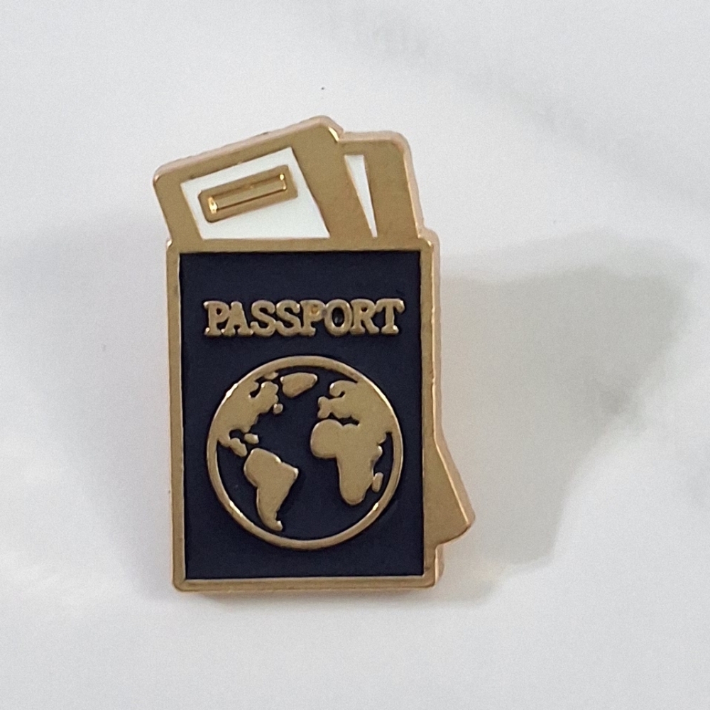 Passport Enamel Pin, Brooch, NEW